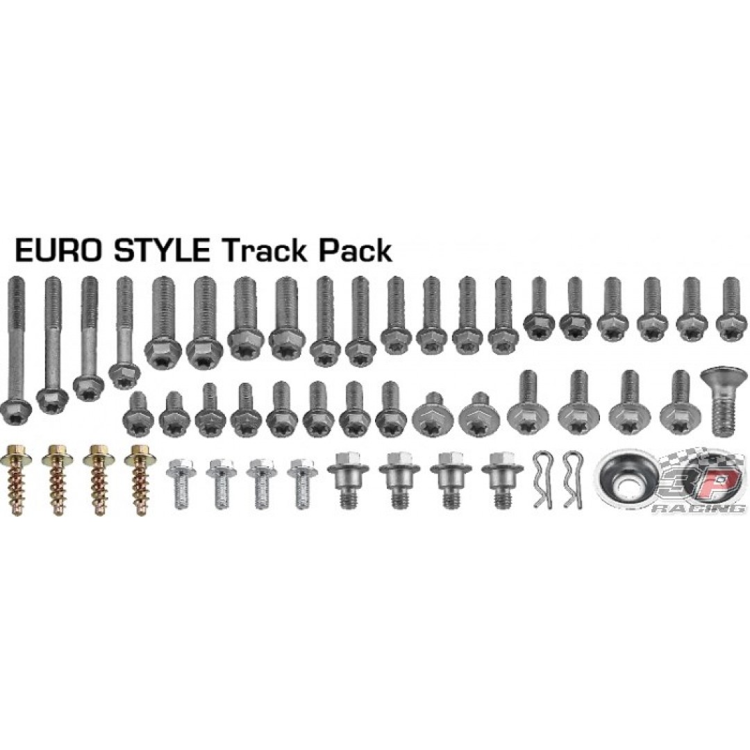 Accel Euro style TRACK pack AC-BKT-02. Kit includes 51 pieces of bolts,nuts & screws for KTM SX SX-F EXC EXC-F 125 200 250 300 350 400 450 500 505 525 530, Husaberg Husqvarna TE TC TX 125 250 300, FE FC FS 250 350 390 450 501 550 601 650 motocross & endur