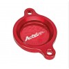 Accel CNC Red oil filter cover Honda OEM 11333-MKE-A00 fits CRF250 CRF250R CRF450 CRF450R CRF450X CRFX450 CRF450RX CRF450L 2017 2018 2019 2020. Made from high quality AL6061-T6 alloy. -More reliable than stock cover. P/N: AC-OFC-103-RD