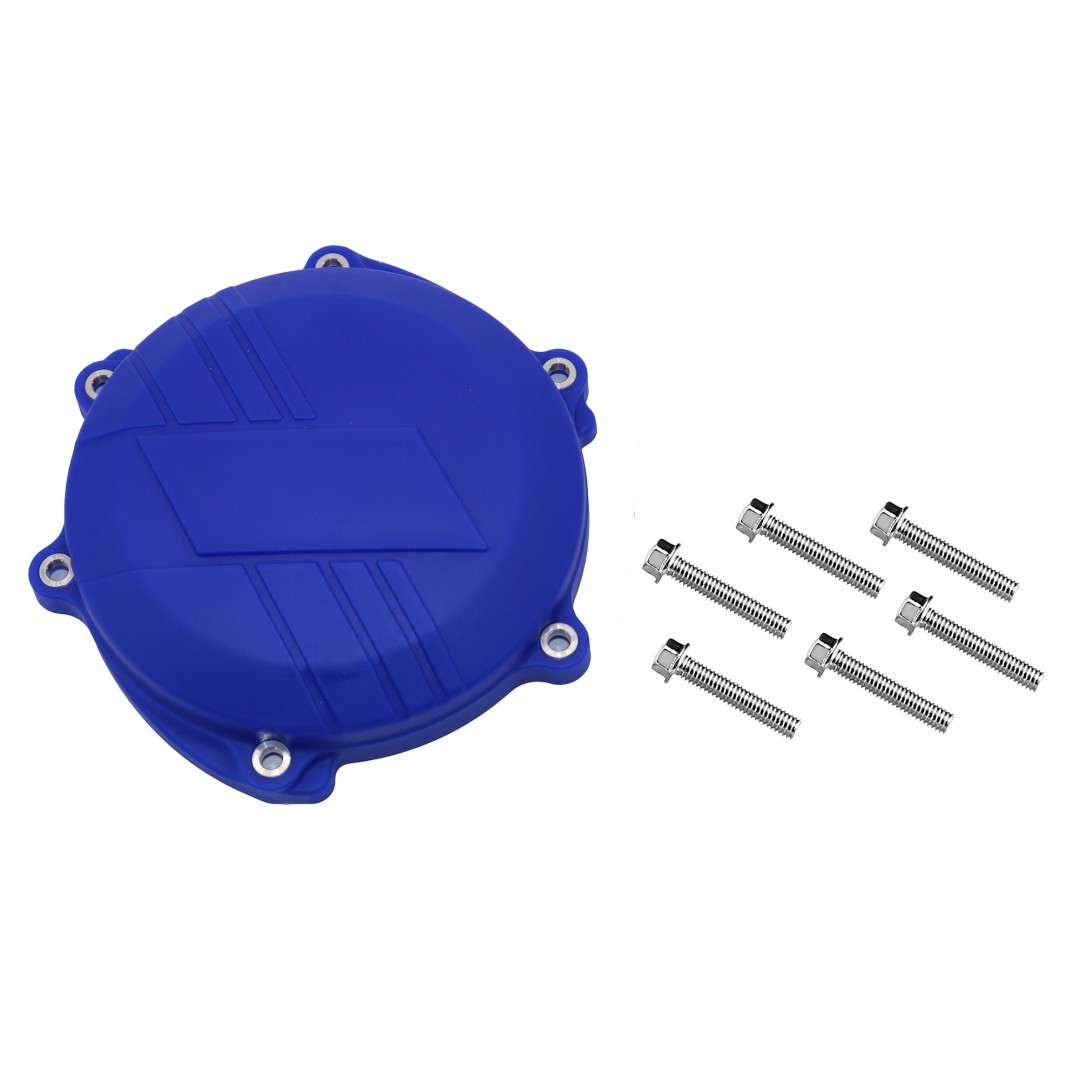 Clutch cover protector made of strong plastic, suitable for Yamaha YZF250 YZ250F YZ 250F 2019 2020 2021, WRF250 WR250F WR 250F, YZF250X YZ250FX YZ 250FX. Prevents damage to the cover by crashing or falling. Color:Blue.P/N: AC-CCP-204