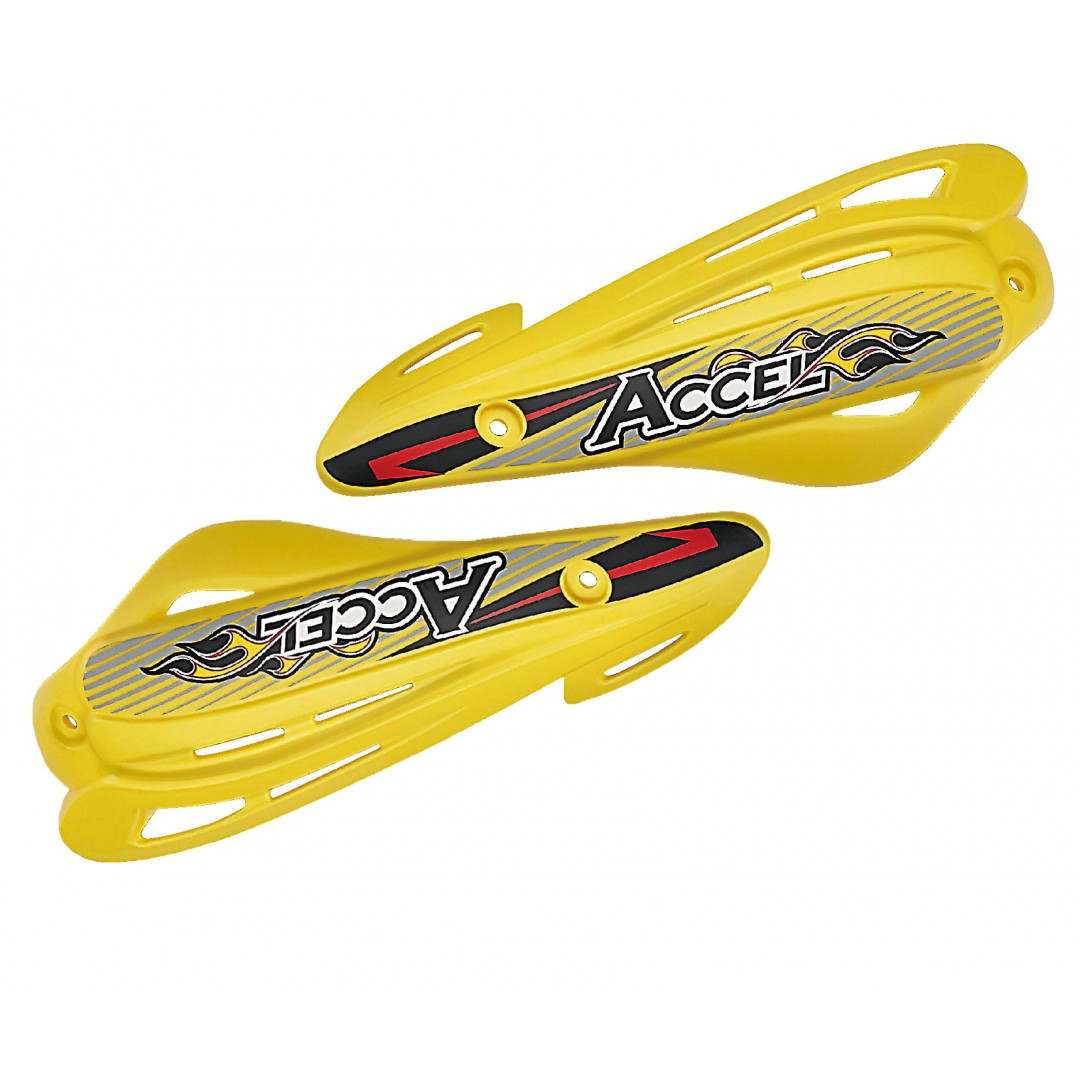 Accel enduro plastic shields / handguards Black AC-SD-10-BK. Accel Off-road motorcycle handlebar grip handguards. Motocross Black plastic guards that protect the hands when riding. Hand protection is crucial in enduro. Accel delivers a high quality produc