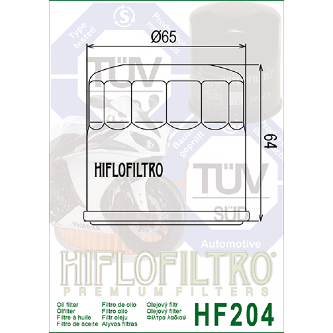 Hiflo Filtro oil filter HF204 Honda, Kawasaki, Suzuki, Triumph & Yamaha ATVs, Jet Skis & Motorcycles 