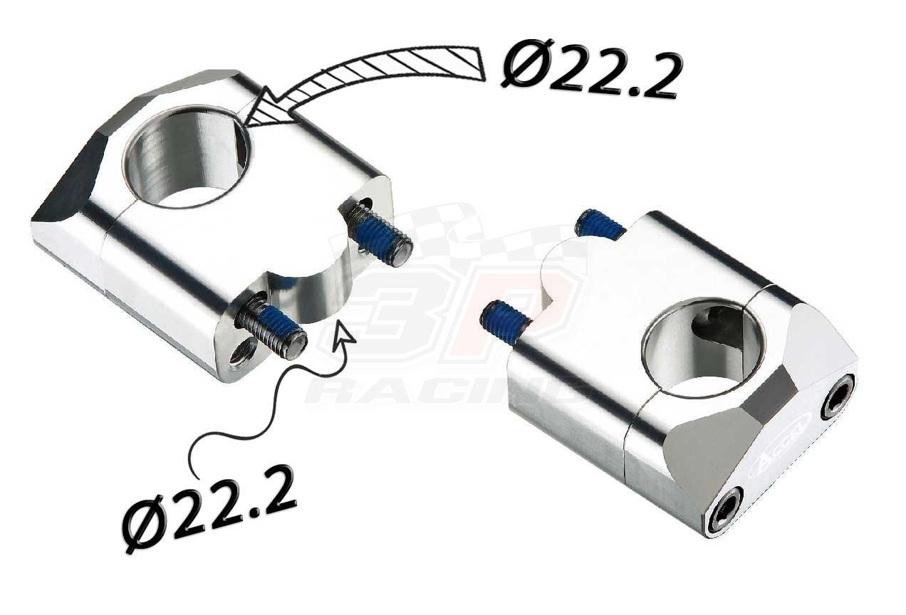 Accel Bar mount kit-Spacer 35mm height for 22.2mm bar to 22.2mm Silver ...