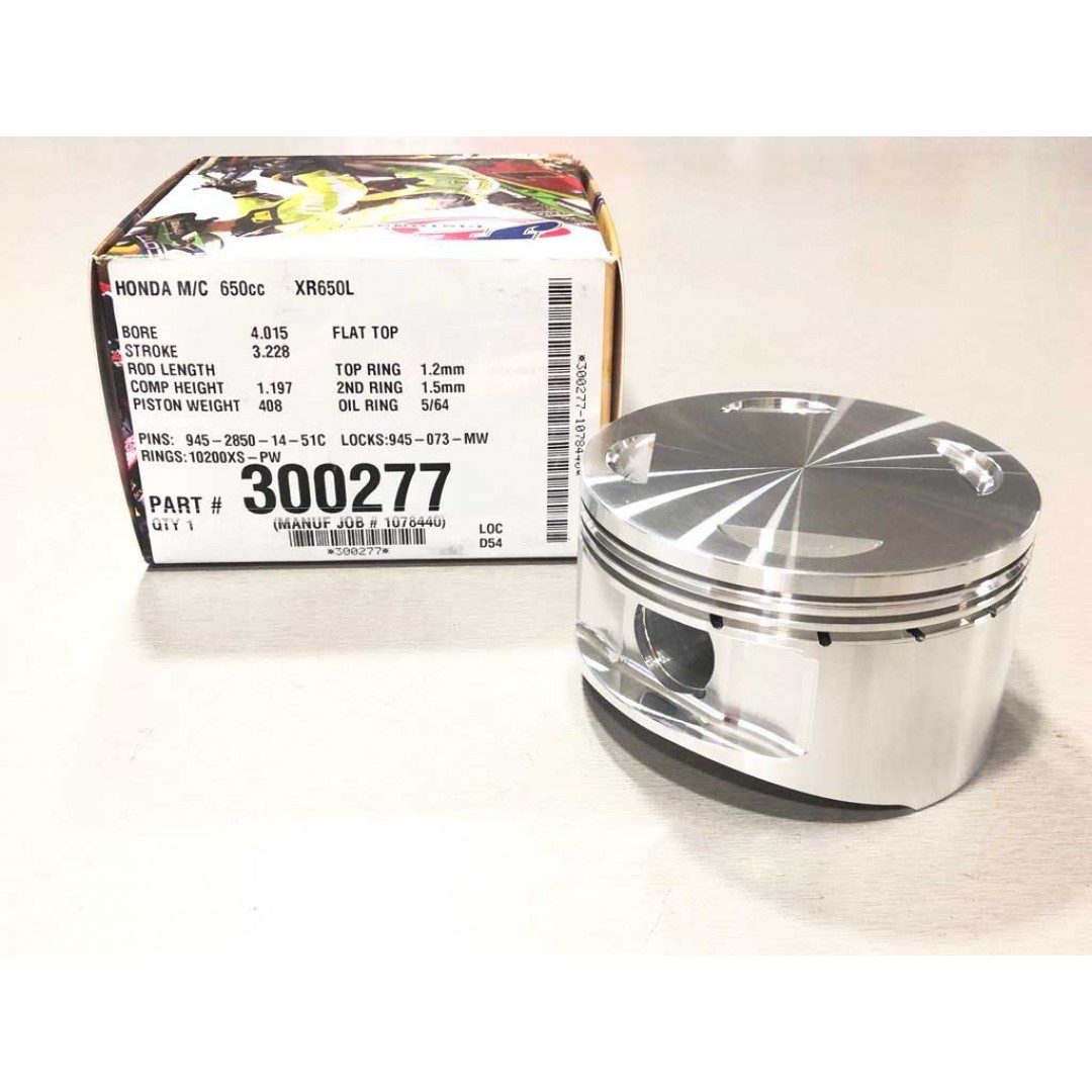 JEpistons 300277 forged Big Bore piston kit 102.00mm with High Compression Ratio 10.5:1 for Honda XR650L XR650C FMX650 SLR650 NX650 Dominator650. Forged piston. Diameter : 102.00mm (+2mm). Piston kit includes: Piston rings, Piston pin and Circlips