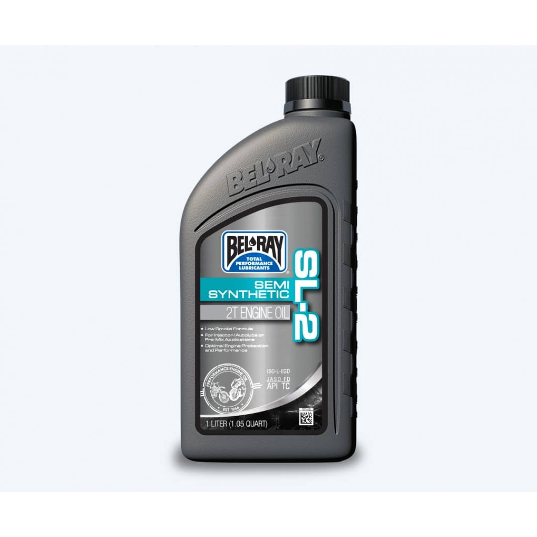 BelRay 99460-BL1W SL2 Semi-Synthetic 2stroke Engine Lubricant 1Liter 975-02-200021  for all power valve 2-stroke engines. Recommended for both autolube and pre-mix applications. Reduces smoke and carbon residue. Highest wear protection extends engine life