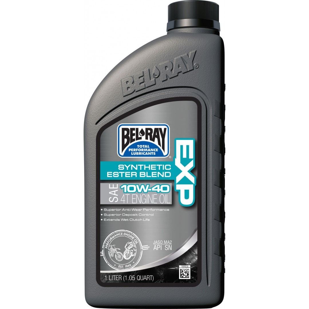BelRay 99120-B1LW EXP 1040 10w40 Synthetic ester blend 4stroke Engine Lubricant 1L 975-04-310401 for all 4-stroke engines. Blended with select synthetic and petroleum components.Premium anti-wear properties. Superior transmission and wet clutch performanc