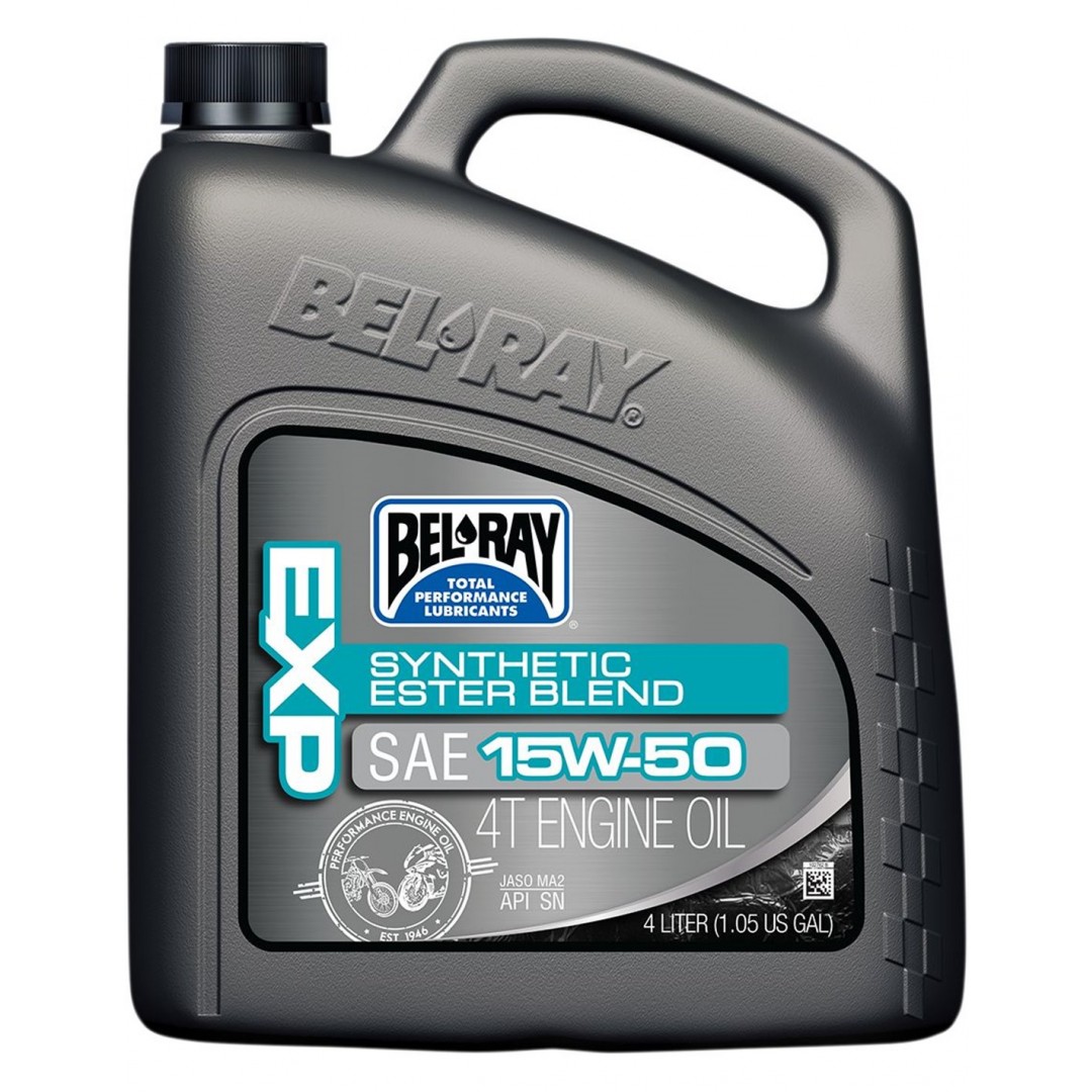 BelRay 99130-B4LW EXP 1550 15w50 Synthetic ester blend 4stroke Engine Lubricant 4L 975-04-315501 for all 4-stroke engines. Blended with select synthetic and petroleum components.Premium anti-wear properties. Superior transmission and wet clutch performanc