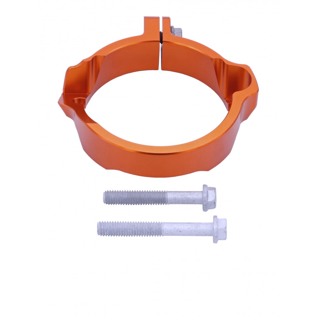 Accel exhaust flange guard - Orange AC-EFG-501-OR for KTM, Husqvarna & Gas Gas 250cc-300cc  '2017-2023