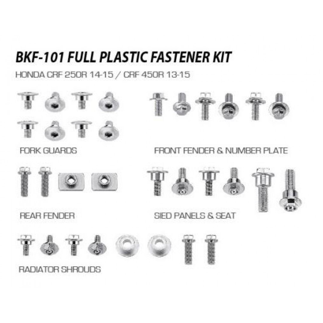 Accel full plastic fastener bolt kit AC-BKF-101 Honda CRF 250R 2014-2017, CRF 450R 2013-2016