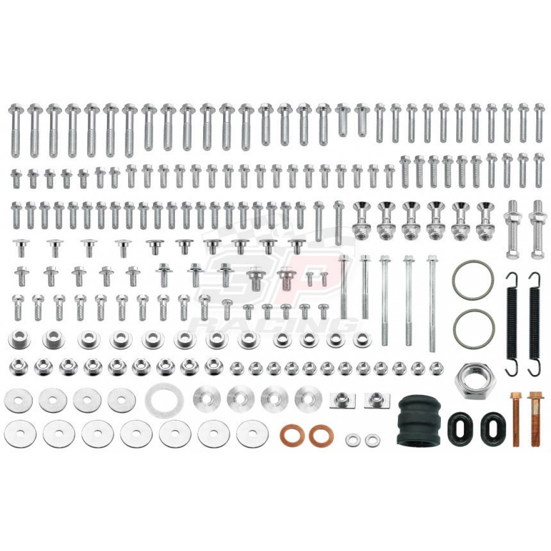 Accel repair bolts pack including all bolts, screws, nuts & spacers, also exhaust springs and rubber for Honda CR125 CR125R CR 125R 2000 2001 2002 2003 2004 2005 2006 2007. P/N: AC-BKP-102