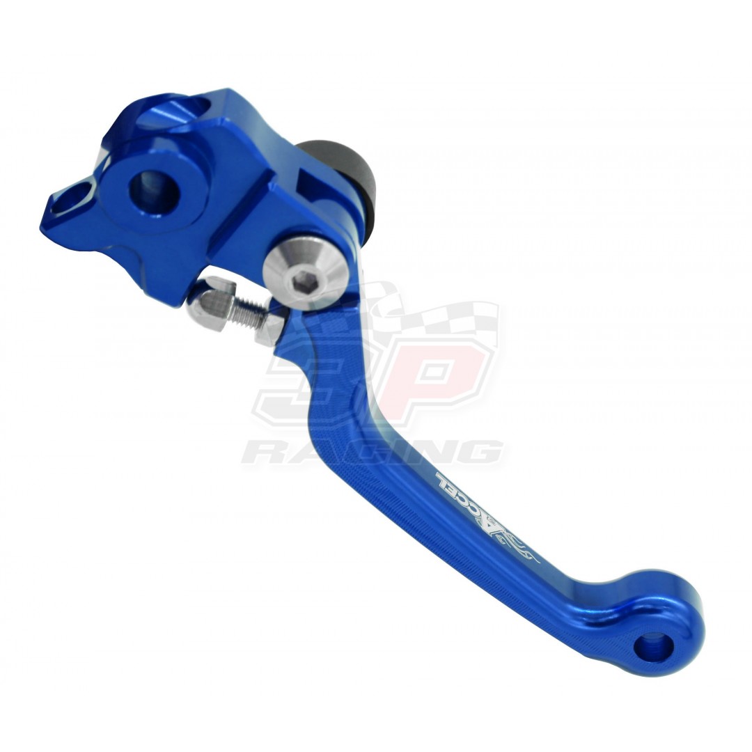 Accel FBL-43 blue CNC folding brake lever, OEM A54013002044 Husqvarna TE150 TE250 TE300 FE250 FE350 FE450 FE501, GasGas EC250 EC300 EC250F EC350F . P/N: FBL-43