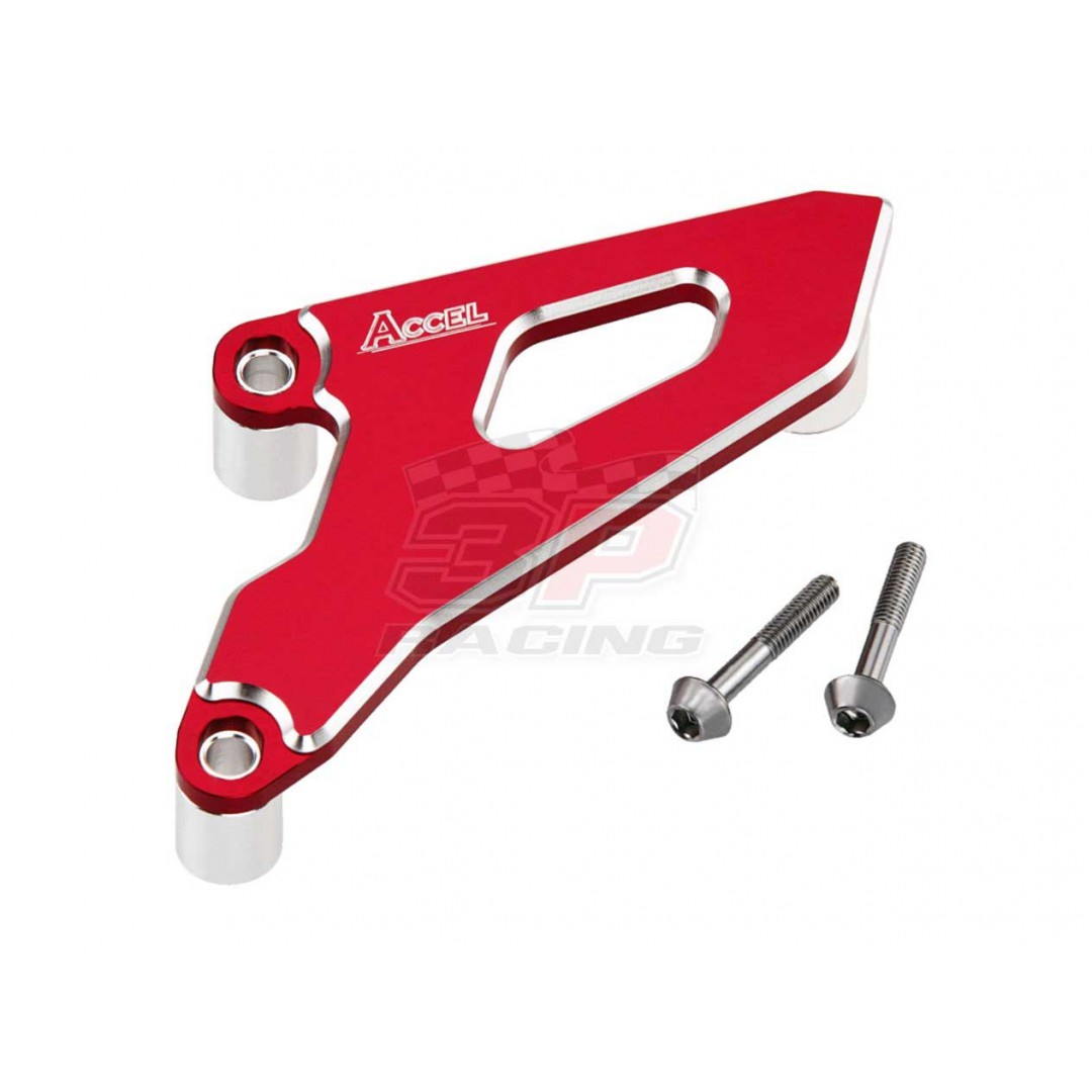 Accel front sprocket cover Red AC-FSC-02-RD Honda CR 250, CRF 250R, CRF 250X, CRF 450R CR250R CR250 2002-2007, CRF250 CRF250R 2004-2009, CRF250X 2004-2017, CRF450 CRF450R 2008