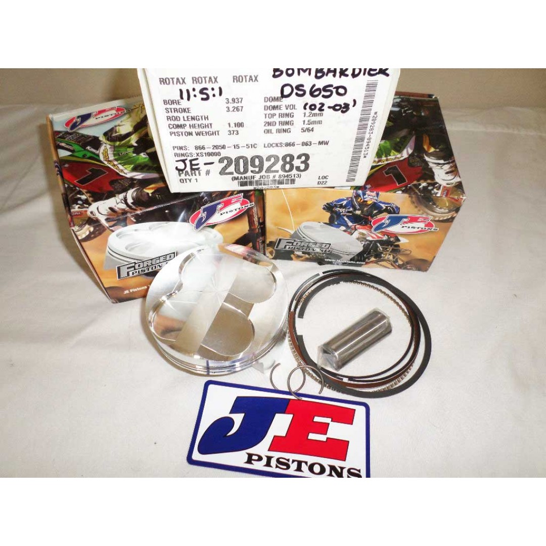 JEpistons 209283 forged standard bore piston 100mm with a High compression 11.5:1 for ATV Canam Bombardier Rotax DS650 DS650X 2000-2007. Diameter:100.00mm (Standard). High Compression Ratio:11.5:1. Piston rings, Piston pin and Circlips