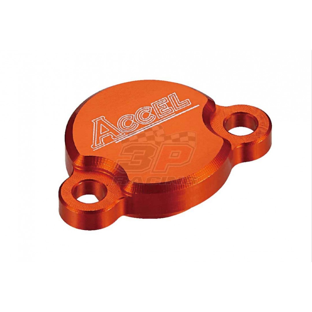 Accel CNC Orange Rear brake pump / master cylinder reservoir cover KTM OEM 47013062000 fits SX50 SX65 SX85 2003-2019, SX105, Freeride350, Freeride250R, Freeride250F, RC250, Husqvarna TC50 TC65 TC85 2014-2019. P/N: AC-RBC-05-OR
