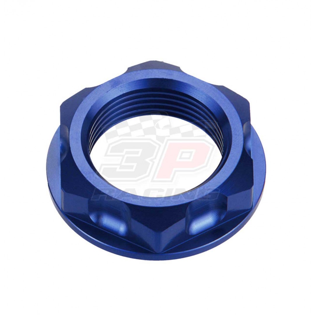 Accel CNC Anodized Blue steering stem nut AC-SNB-04-BL for Yamaha YZ125 TTR250 TT-R250 WR250R WR250X XTZ12 SuperTenere, Suzuki RM125 RM250 RMX250 RMZ250 DRZ250 DRZ400 GSXR600 GSXR750. Yamaha OEM 90179-24542-00, Suzuki OEM 51353-27C00