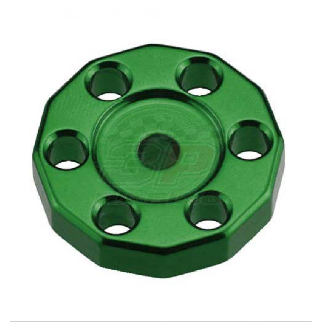 Universal high quality tank fixed spacer for Off-road bikes - Green. CNC machined. Made from AL6061-T6 aluminum alloy. Color anodized. P/N: AC-TFS-01-GR