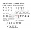 Accel complete plastic parts fastener bolts kit for Honda CRF250 CRF250R 2004-2005, CRF250X 2004-2017, CRF450 CRF450X 2005-2017. Bolts, nuts & spacers for front fender,number plate,radiator shrouds,side panels & seat,fork guards,rear fender. AC-BKF-103