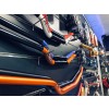 Accel two-color CNC taper bar / fatbar 28.6mm - Black / Orange. Fits all 28.6 bar mounts for Off-road & Street motorcycles. KTM All style shape SX SX-F EXC EXC-F. See handlebar measurements below. Added colored plastic cover on two sides.