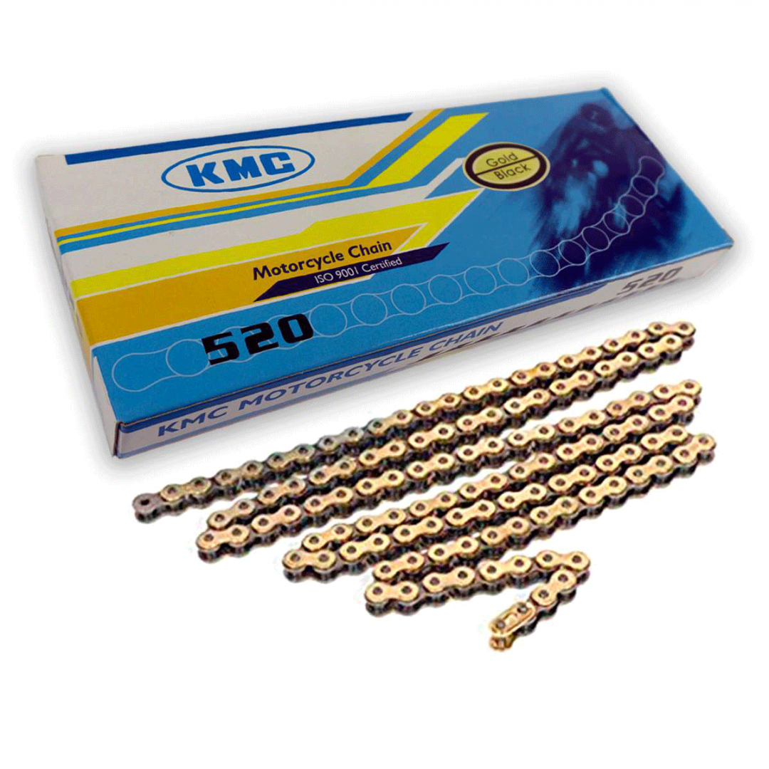 KMC Drive Chain Gold/Black KMC-520H-GO/BK Yamaha, Honda, Kawasaki, TM, Suzuki, Sherco, KTM, Husqvarna, Husaberg, Gas Gas, Beta, BMW