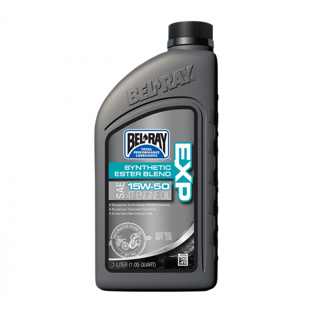 BelRay 99130-B1LW EXP 1550 15w50 Synthetic ester blend 4stroke Engine Lubricant 1L for 975-04-310401 all 4-stroke engines. Blended with select synthetic and petroleum components.Premium anti-wear properties. Superior transmission and wet clutch performanc