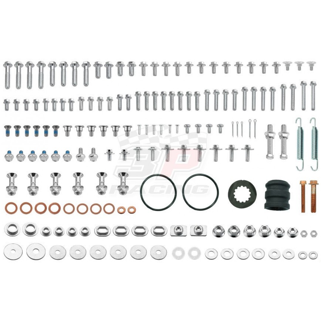 Accel BKP-201 repair bolts pack including all bolts, screws, nuts & spacers, also exhaust springs and rubber for Yamaha YZ250 2002 2003 2004 2005 2006 2007 2008 2009 2010 2011 2012 2013 2014 2015 2016 2017 2018 2019 2020 2021 2022 2023