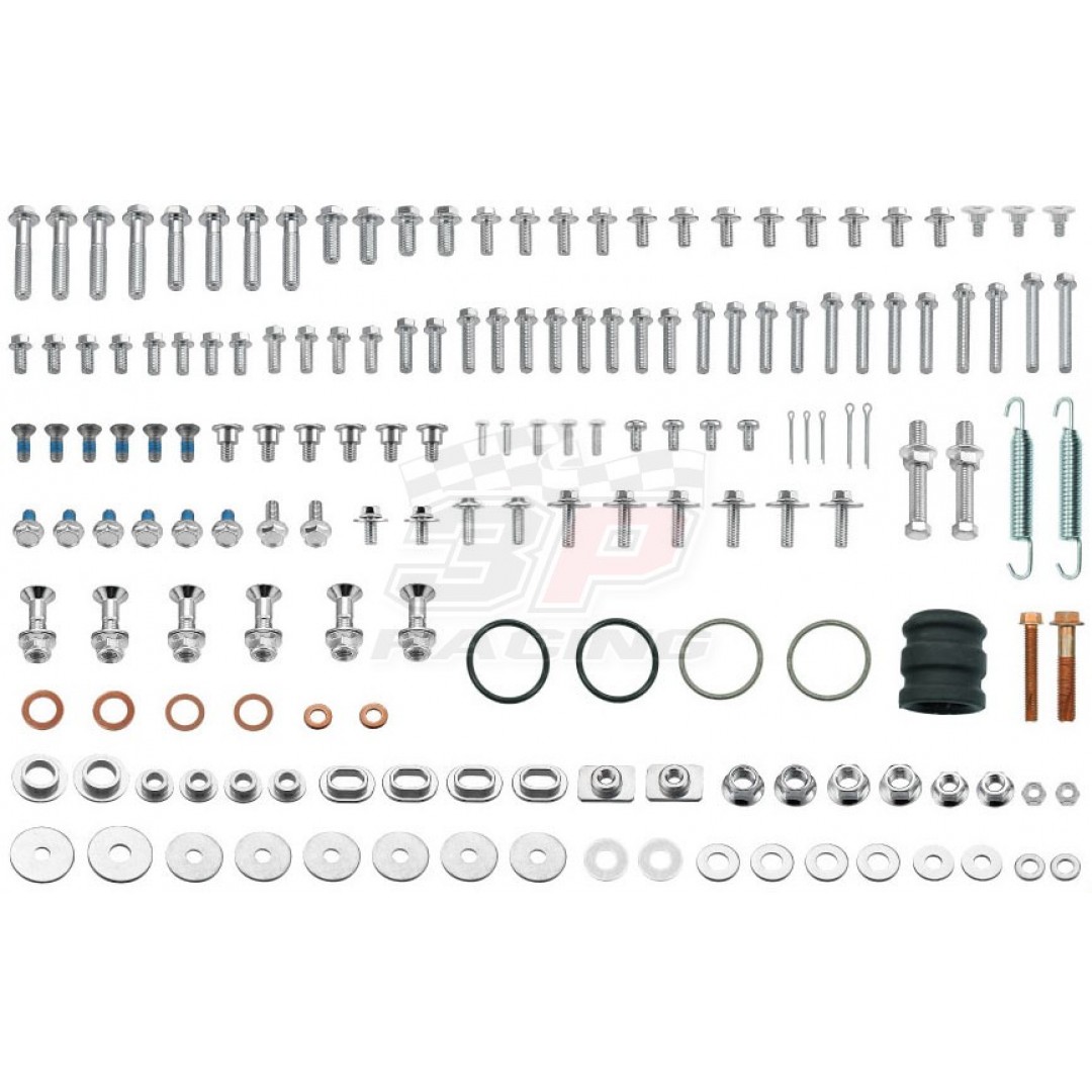 Accel BKP-202 repair bolts pack including all bolts, screws, nuts & spacers, also exhaust springs and rubber for Yamaha YZ125 2002 2003 2004 2005 2006 2007 2008 2009 2010 2011 2012 2013 2014 2015 2016 2017 2018 2019 2020 2021 2022 2023