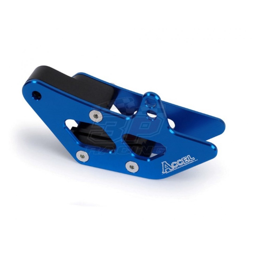 Accel CNC & Anodized metallic Blue chain guide guard for Husqvarna 2014-2020 TC125 TC250 TC250i TX300 FX350 FX450 FS450 FC250 FC350 FC450, Fits KTM SX SX-F XC-F 2007-2020. P/N: AC-CG-13-Blue. 