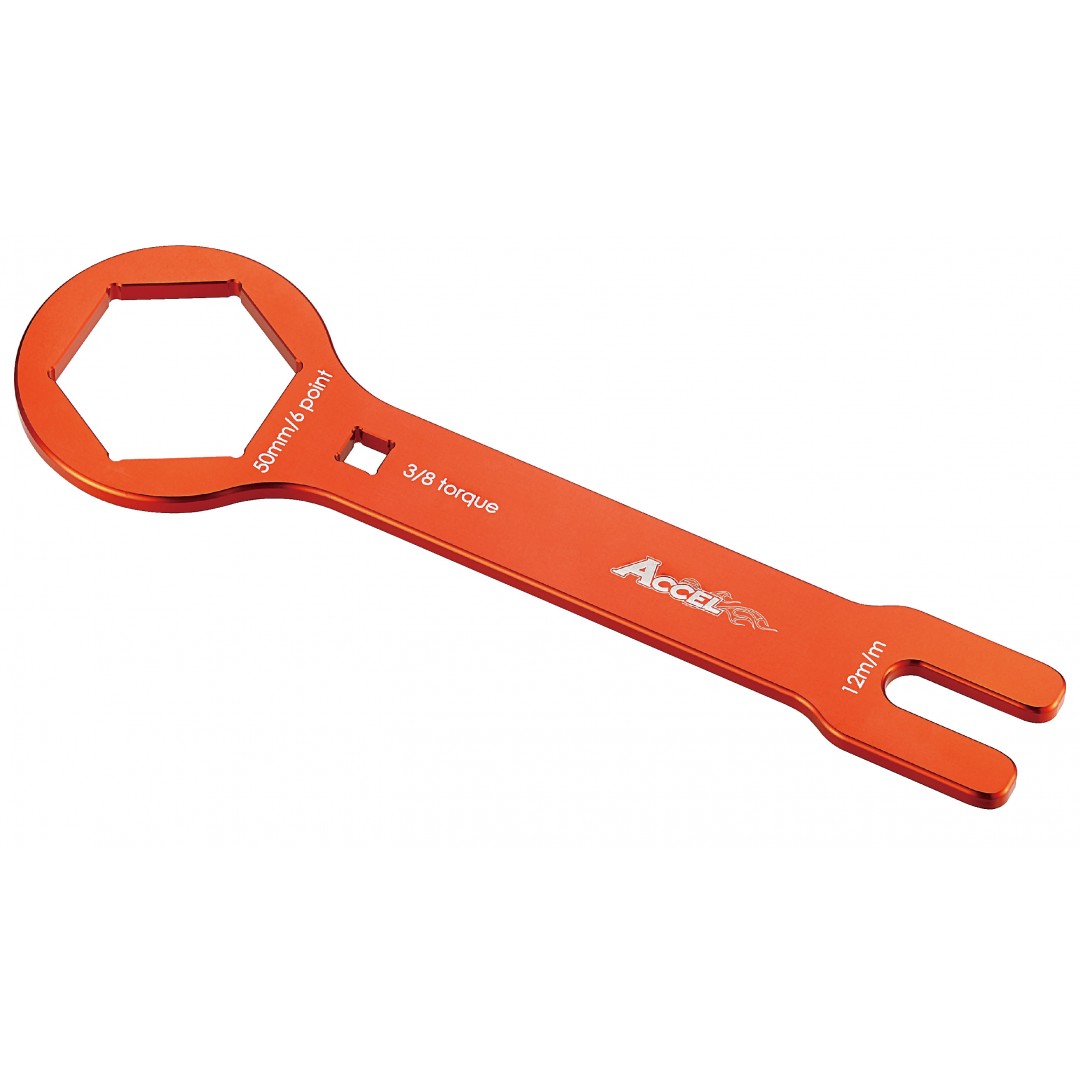 Accel fork cap wrench Orange AC-FCW-03-OR