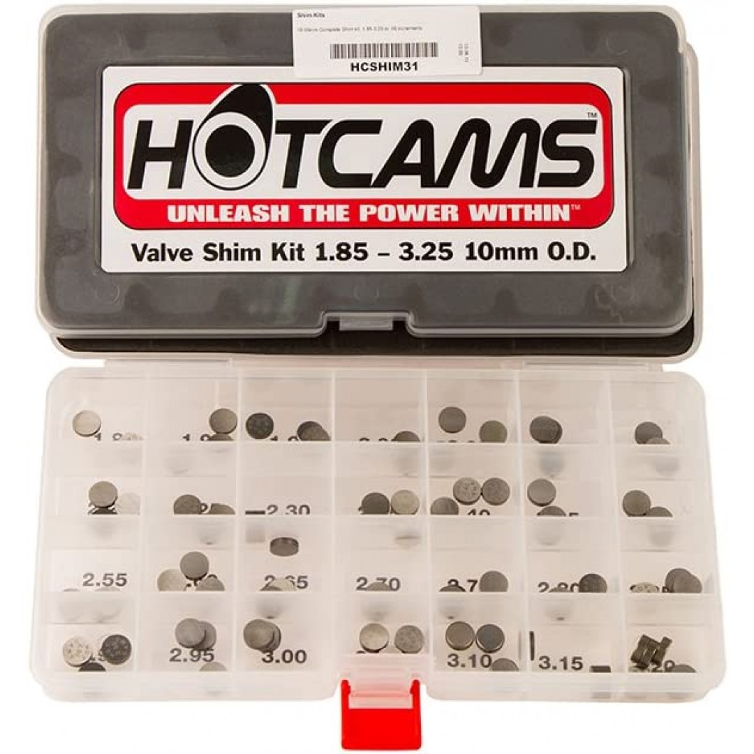 Hot cams valve shims set 10.00mm diameter from 1.85mm to 3.20mm for every 0.05mm HCSHIM31