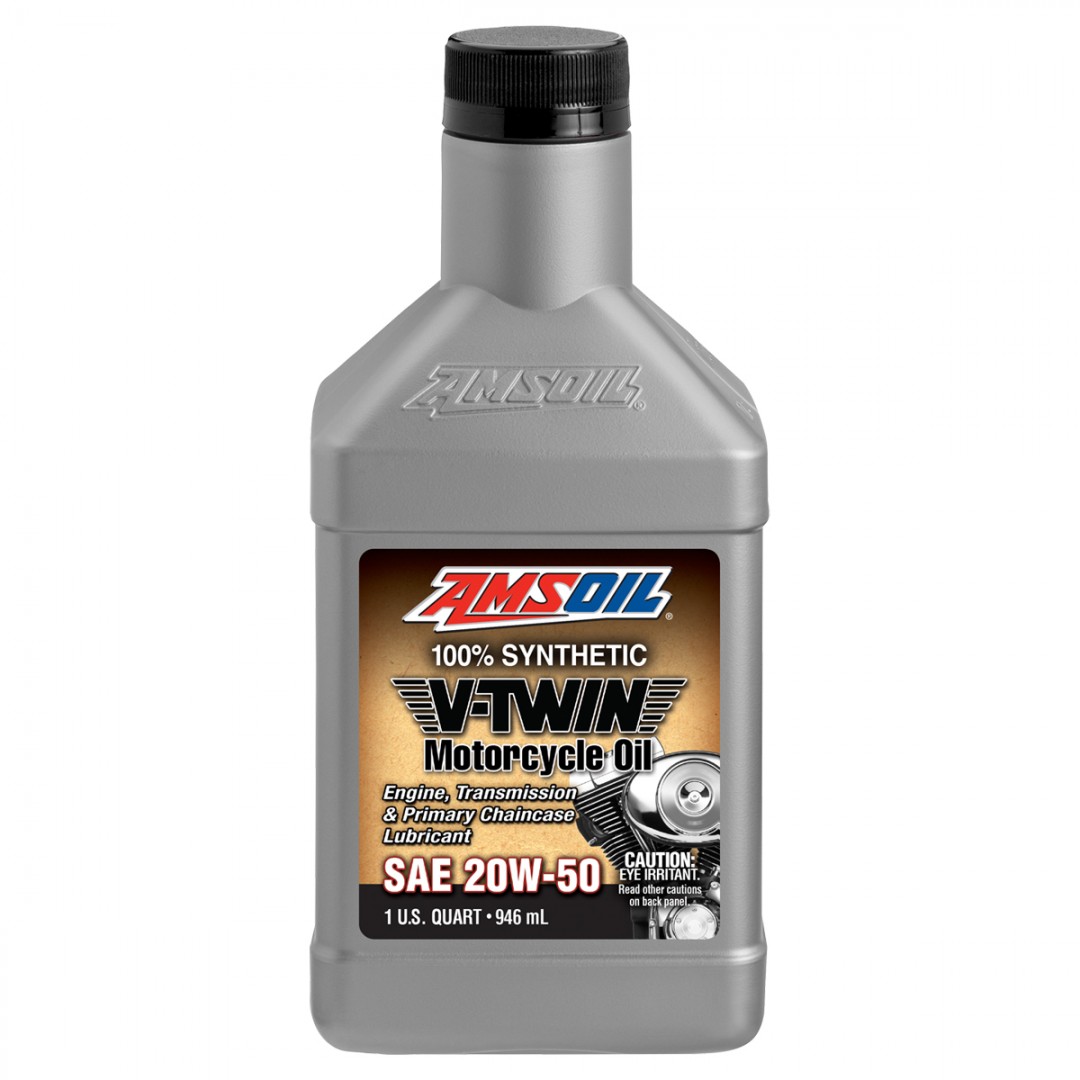 AMSOIL MCVQT 20W-50 100% Synthetic V-Twin Motorcycle Oil - 946 ml