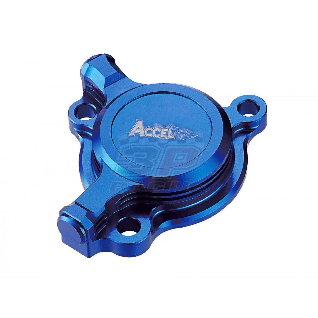 Accel CNC Blue oil filter cover Yamaha OEM 5BE-13447-10, 5BE-13447-20, 5BE-13447-30 fits YZF250 YZ250F YZ 250F WRF250 WR250F WR 250F 2003-2013, YZF450 YZ450F YZ 450F 2003-2009, WRF450 WR450F WR 450F 2003-2015, ATV YFZ450 YFZ450R YFZ450X 2004-2019, AC-OFC-