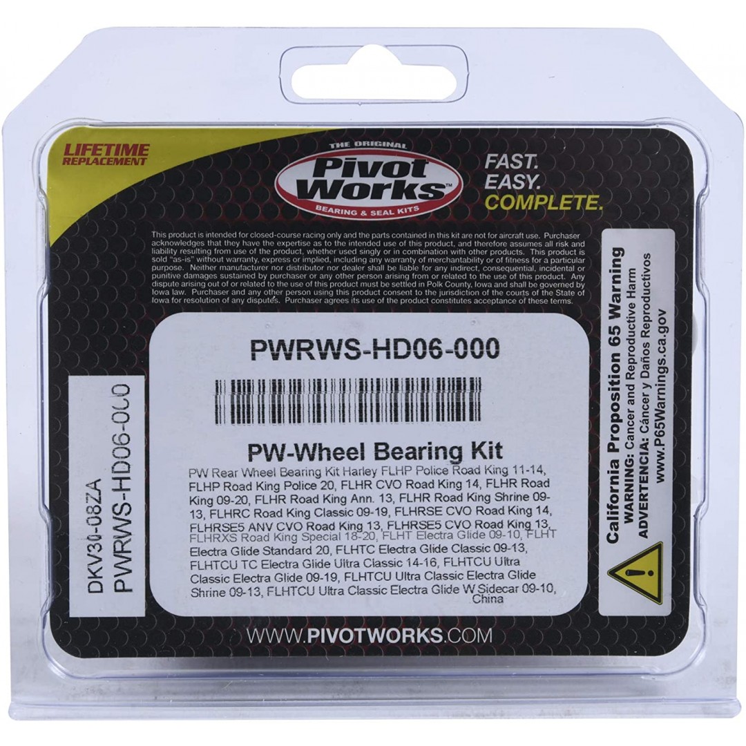 Pivot Works rear wheel rebuild kit PWRWS-HD06-000 Harley Davidson