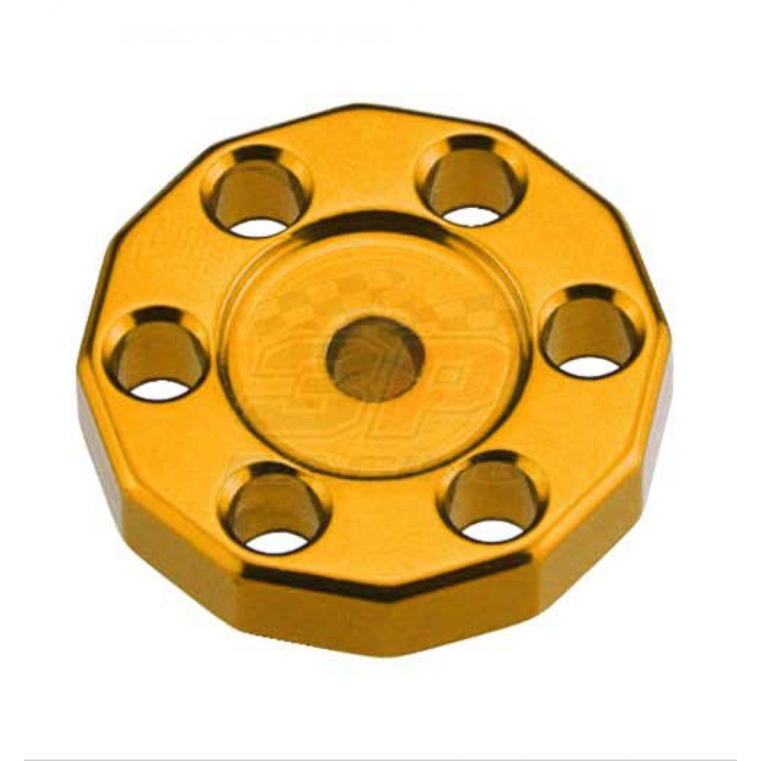 Universal high quality tank fixed spacer for Off-road bikes - Gold. CNC machined. Made from AL6061-T6 aluminum alloy. Color anodized. P/N: AC-TFS-01-GD